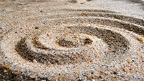 A swirl pattern in the sand