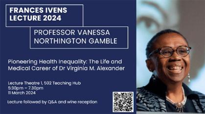 Frances Ivens Lecture promo featuring Prof. Gamble