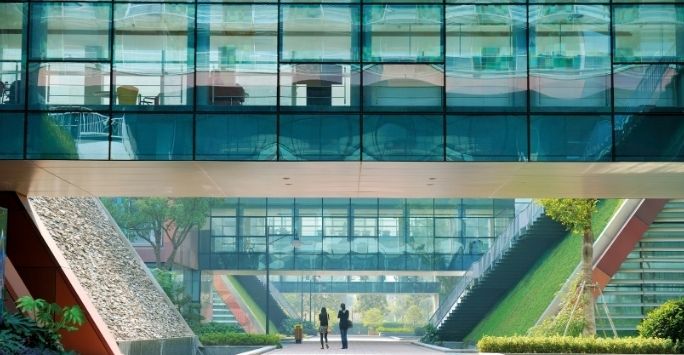 A striking view of one of the XJTLU campus buildings