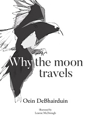 why the moon travels book cover black and white abstract image