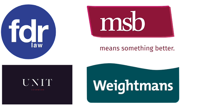Company logo's of FDR Law, Unit Chambers, MSB and Weightmans solicitors