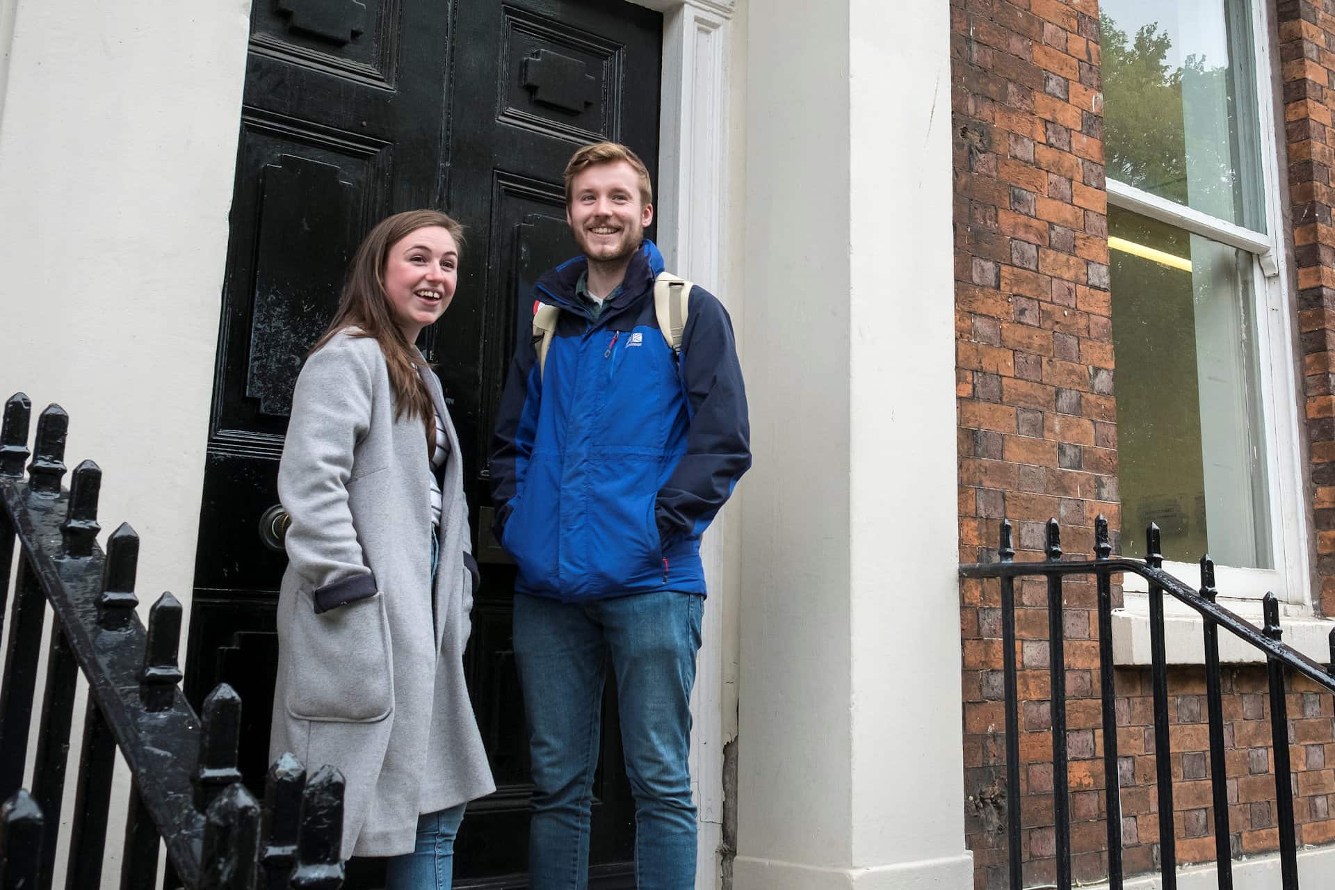 Students stood on abercromby square building doorway