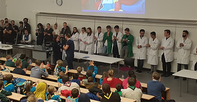 Undergraduate students supervising at Science Jamboree