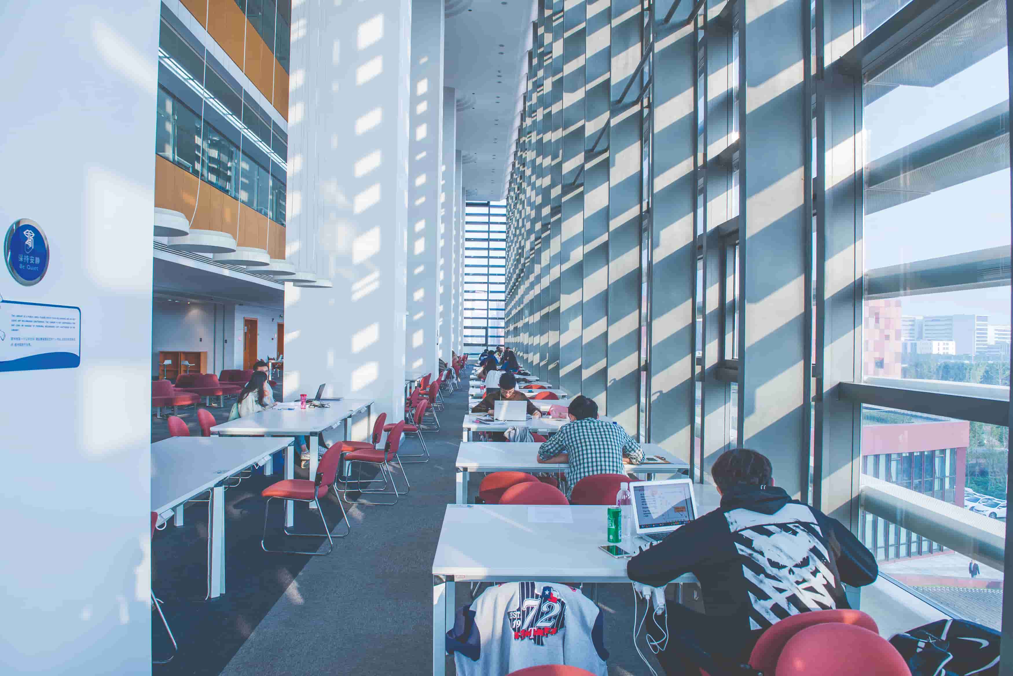 Students studying at library in XJTLU campus