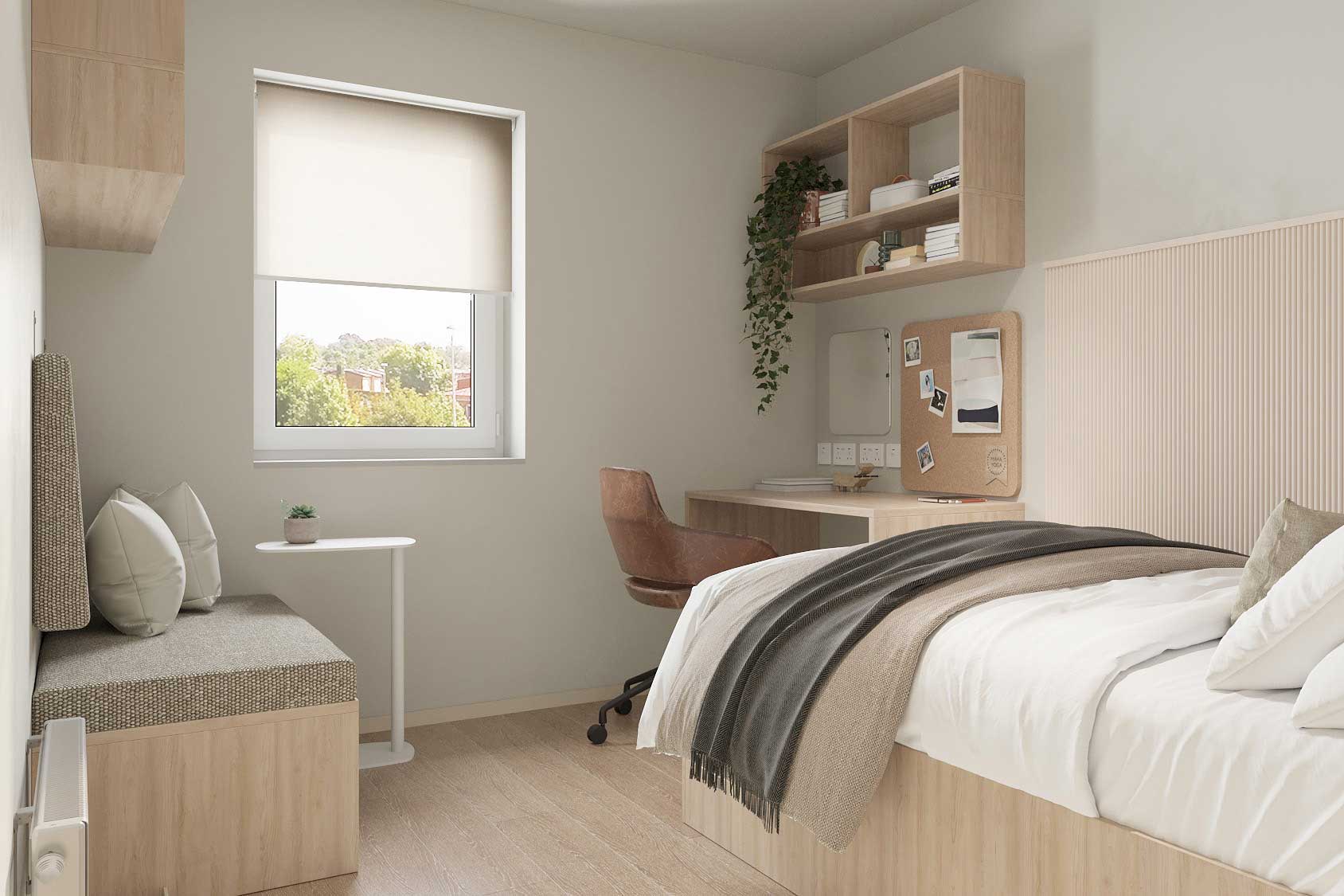 A Bronze Ensuite bedroom at Apollo Court.