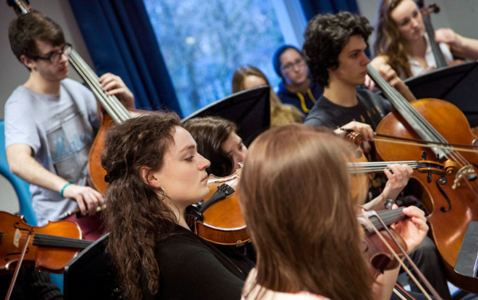 Music students performing