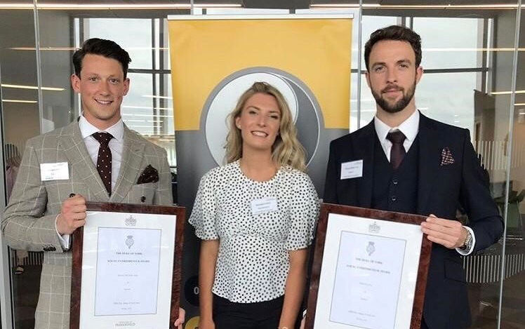 Tobias Fox and Edward Lynch with their Duke of York Young Entrepreneur Awards.