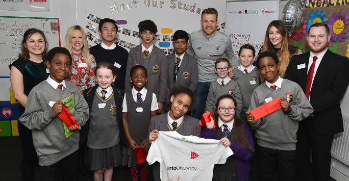 Simon Mignolet with IntoUniversity Students