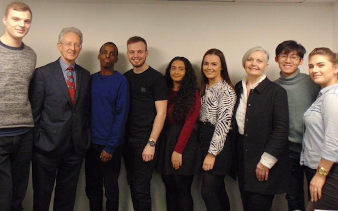 Nigel Taylor and Melissa Ferrari with students