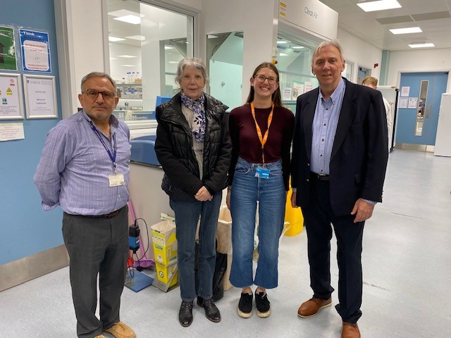 group of people in a hospital corridor