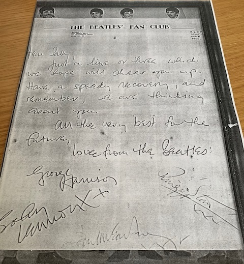 Letter written to Sally, signed by The Beatles