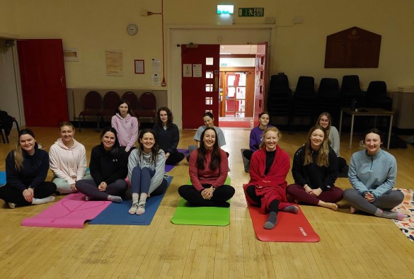 Vet students at yoga club