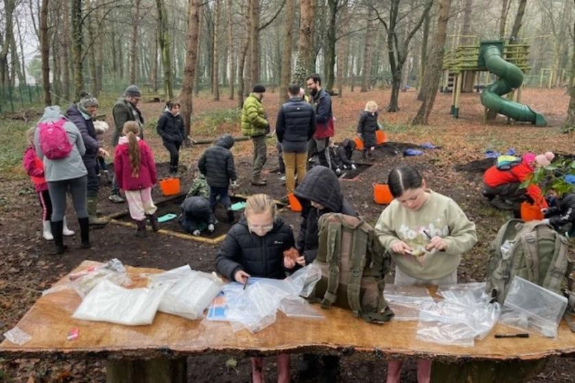 group of students taking part EARTH activities