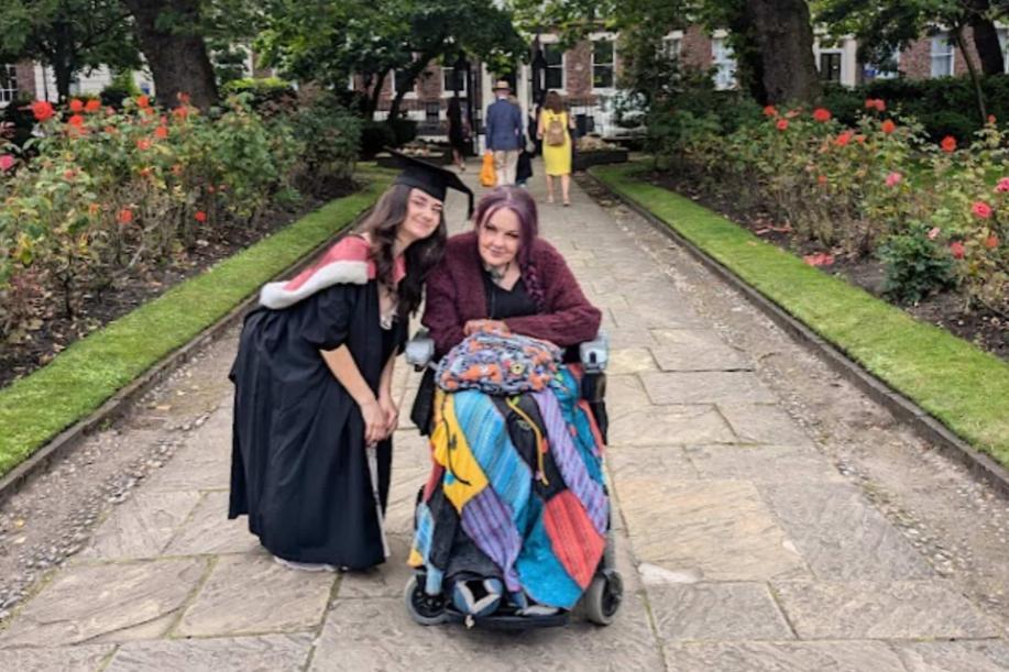 Lily and her mum at graduation