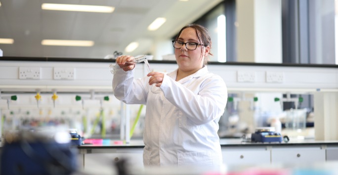 Chemistry student in lab