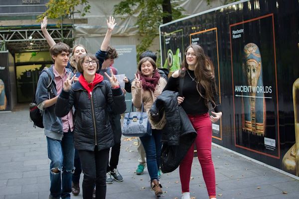 Students outside Manchester Museum