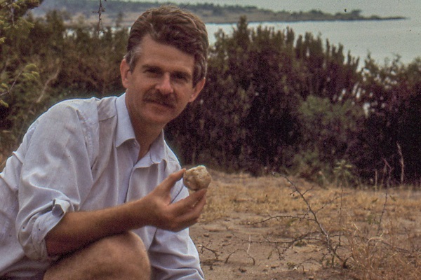 Professor John Gowlett at the MSA site of Mweye in 1990