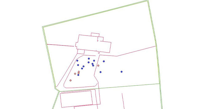 cad plot of 18th century Kirkdale memorials