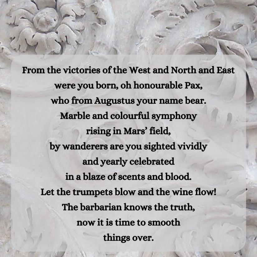 A Poem for the Ara Pacis Augustae