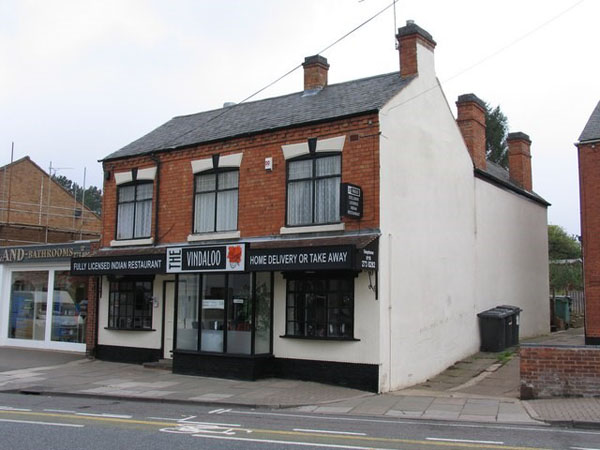 The Vindaloo restaurant in Leicester. Photo by Andrew Tatlow via Wikimedia Commons.  https://commons.wikimedia.org/wiki/File:The_Vindaloo_Evington_-_geograph.org.uk_-_240295.jpg