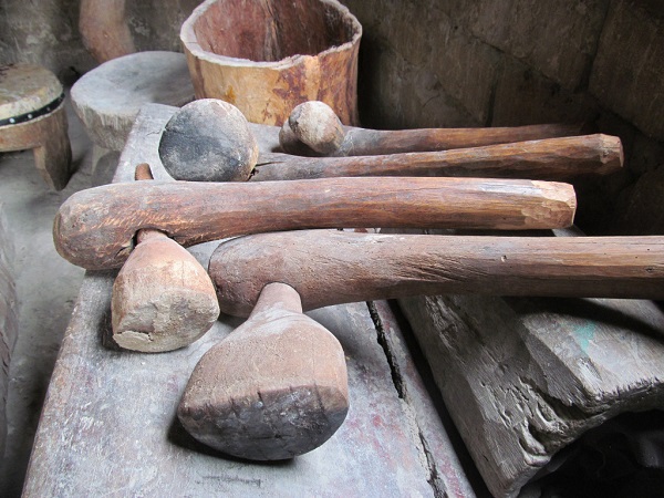 tools for processing bark into cloth