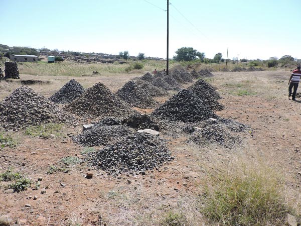 Piles of rock in a dry landscape