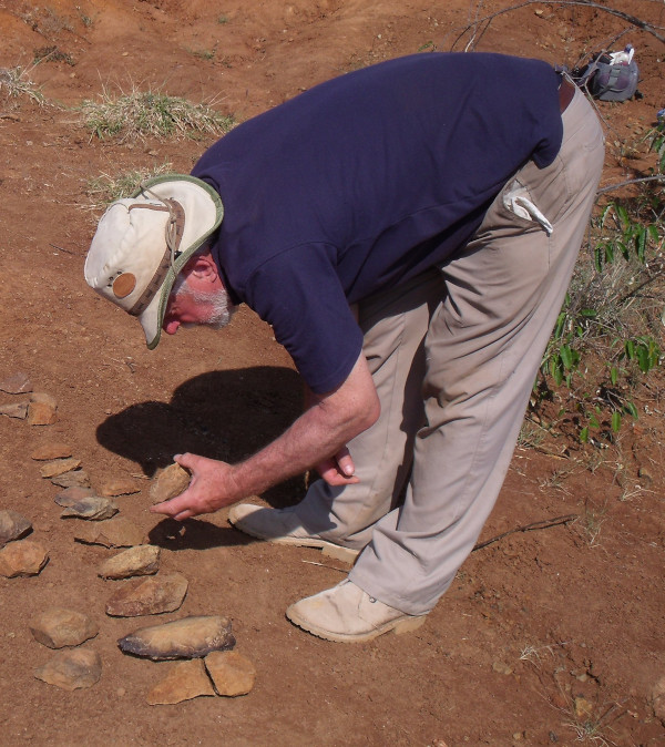 John Gowlett in Kilombe, Kenya