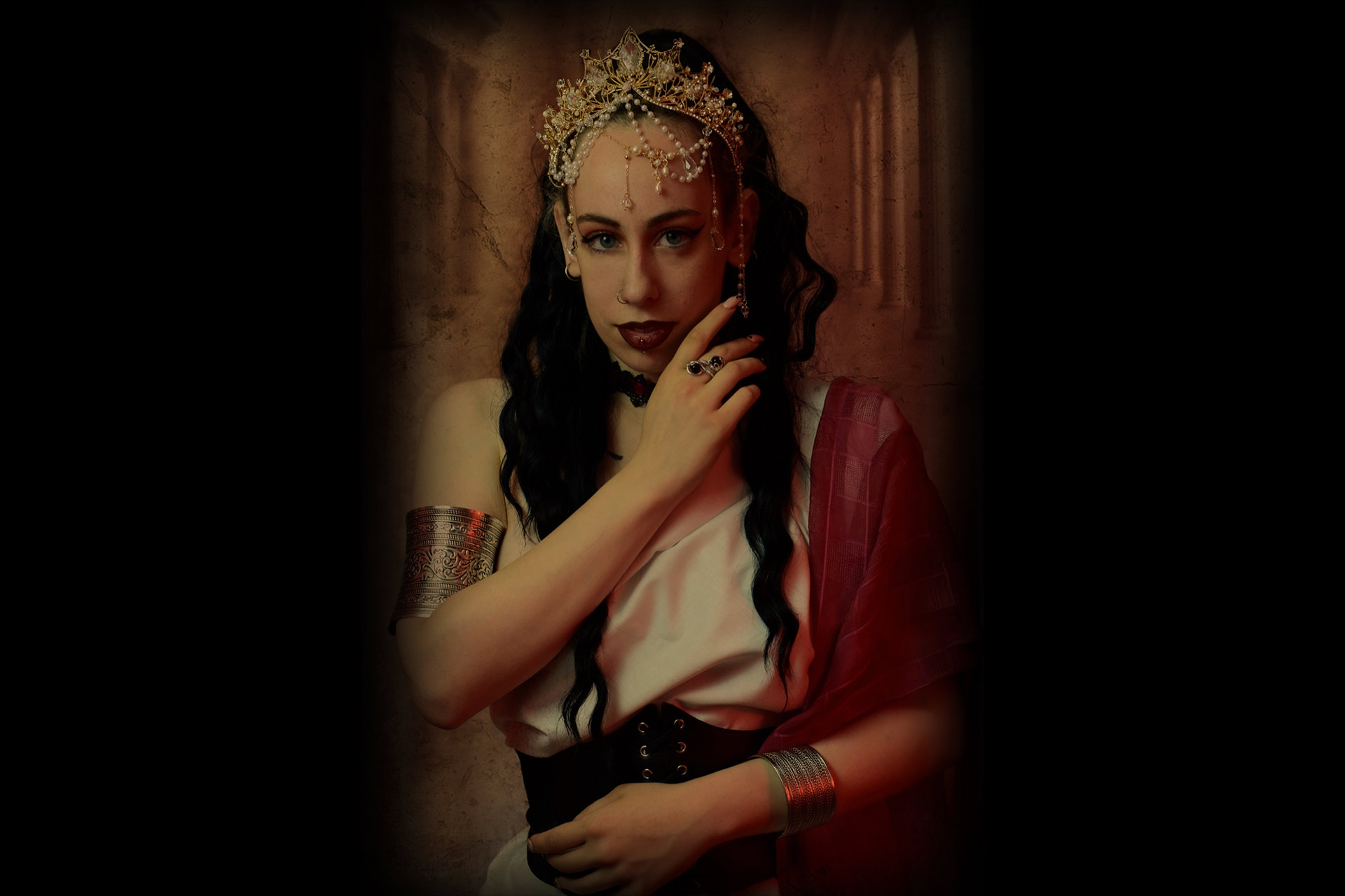 A portrait of a woman in roman clothes