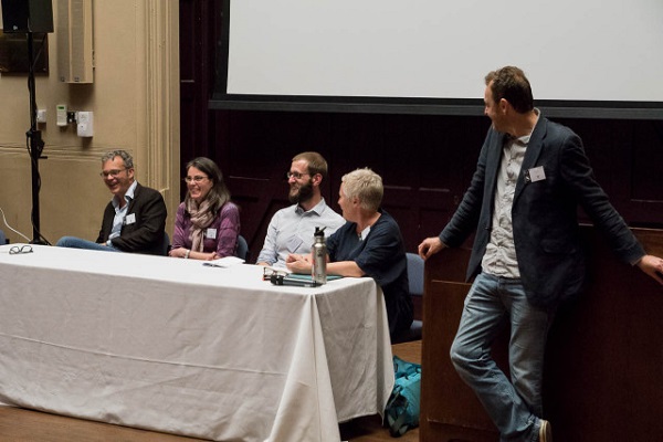 The panel – Ian Barnes, Camilla Speller, David Ashmore, Jacqui Mulville, and Mark Thomas.