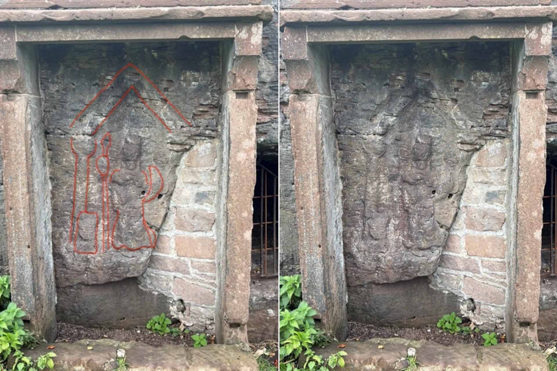 Old remains of a stone shrine