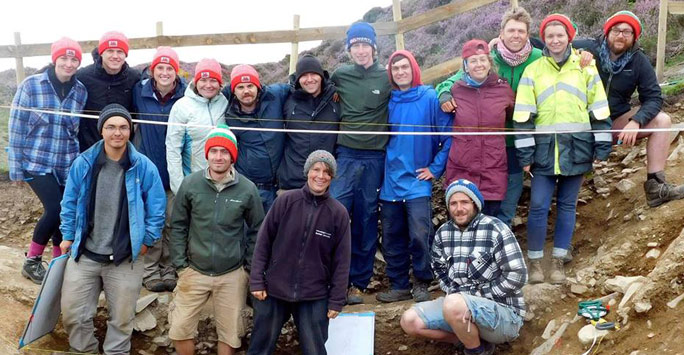 Students on a dig