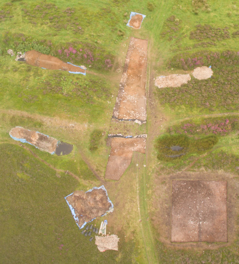 Drone shot of the excavation trenches