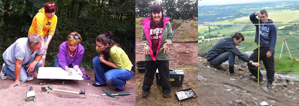 Students doing fieldwork on archaeological sites