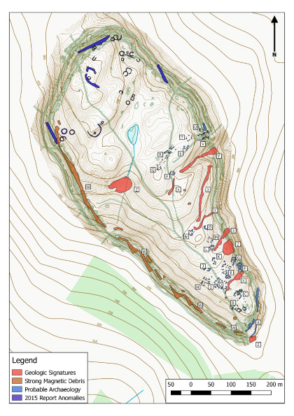 Geophysical survey of the hillfort interior by Hans Whitfield