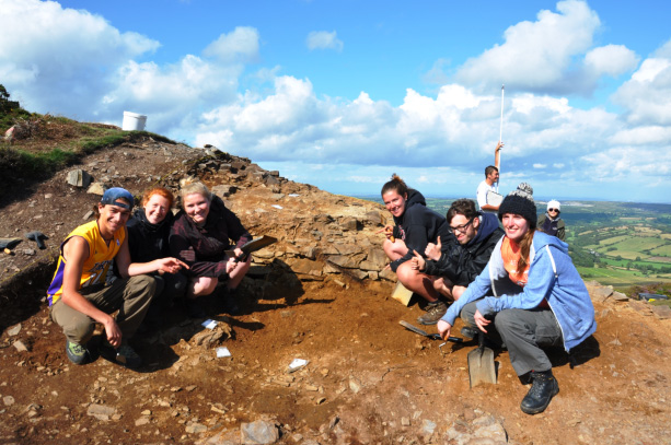 Students excavating the Later Iron Age hillfort rampart