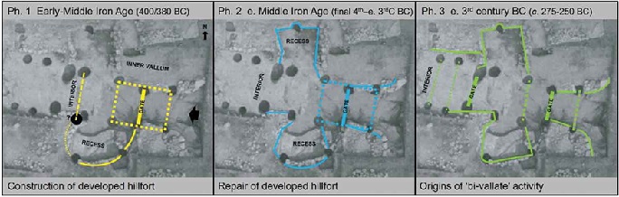 Eddisbury hillfort’s eastern entrance sequence. All images  © Richard Mason and Rachel Pope.        