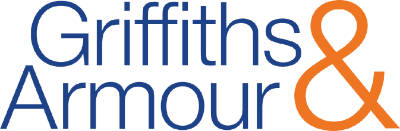 Logo made from the words Griffiths & Armour