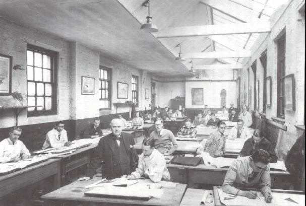 Reilly teaching in the Liverpool School of Architecture, Ashton Street, 1930 