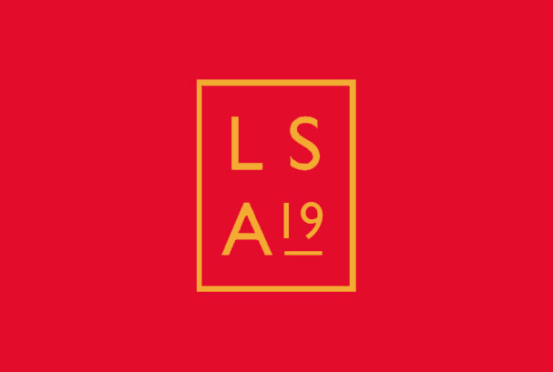 Red rectangle with yellow LSA 2019 logo