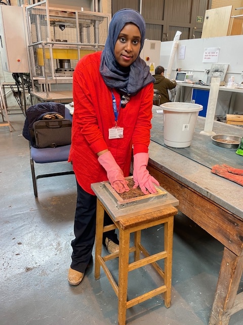 Dr Weaam Alhabashi working in the School of Architecture workshops