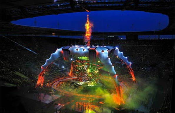 Elaborate concert stage from a U2 gig.