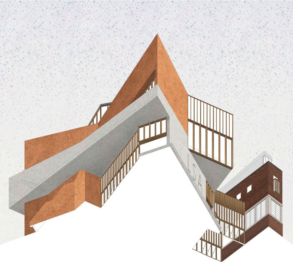 Projection of a the interior of a building scheme.