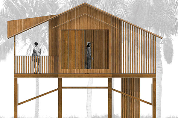 Rendered Image of Cambodia Remote Hideout Hut