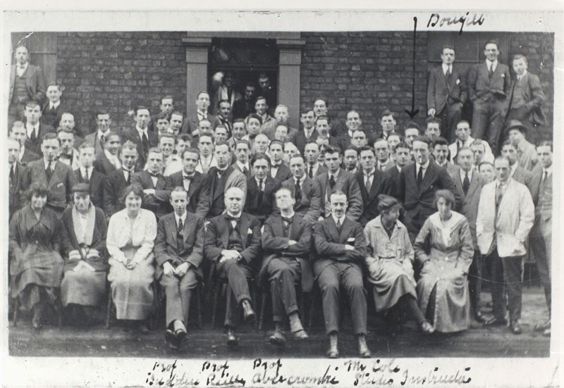 Staff and Students of the School of Architecture shown outside the school, Ashton Street - 1919-1923