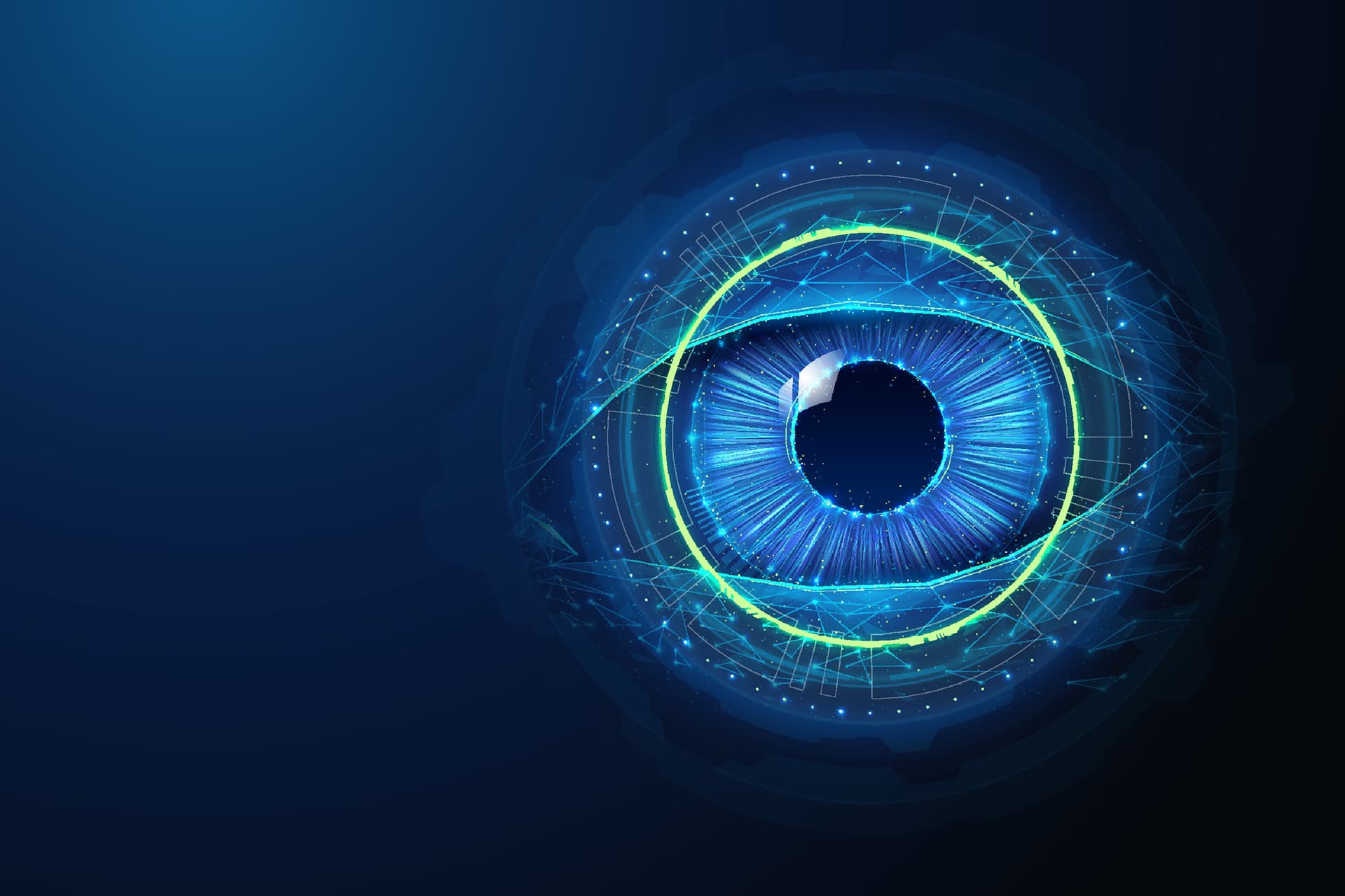 Abstract image of an eye on a blue background
