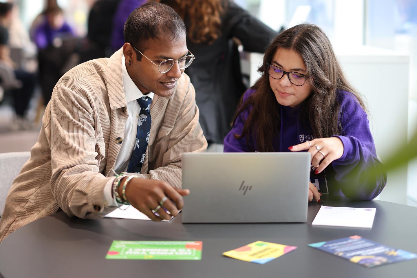 An international student engaging in a one-on-one career coaching session at the University of Liverpool.