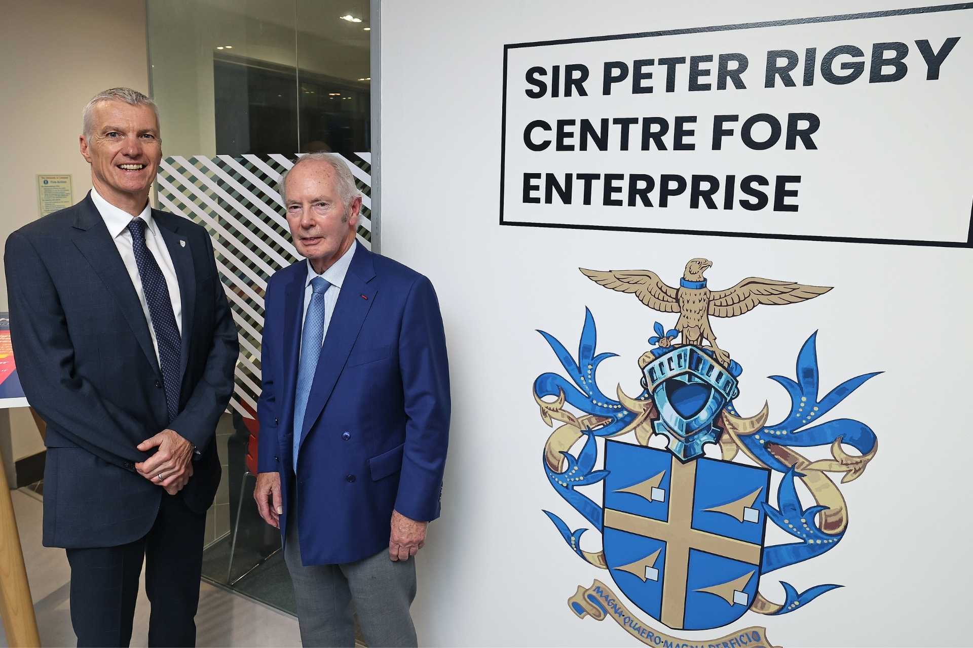 Sir Peter Rigby with Vice Chancellor Professor Tim Jones