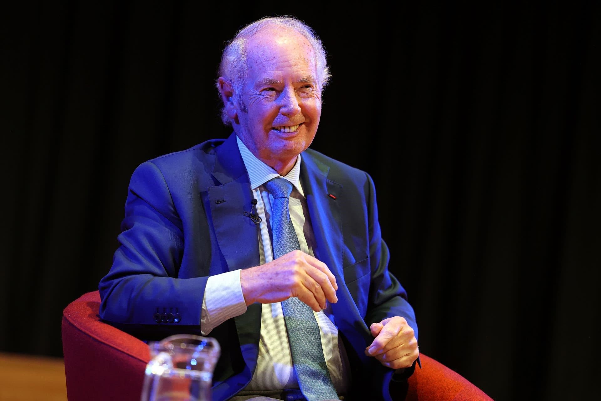 An image of Sir Peter Rigby speaking at the launch event of the Sir Peter Rigby Centre for Enterprise at the University of Liverpool.