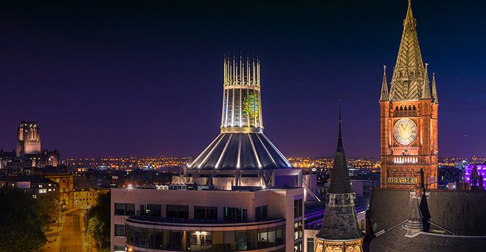 Liverpool city skyline