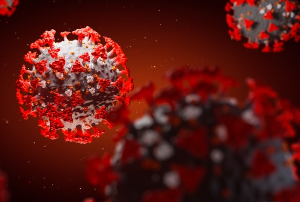 A graphic of covid-19 viruses